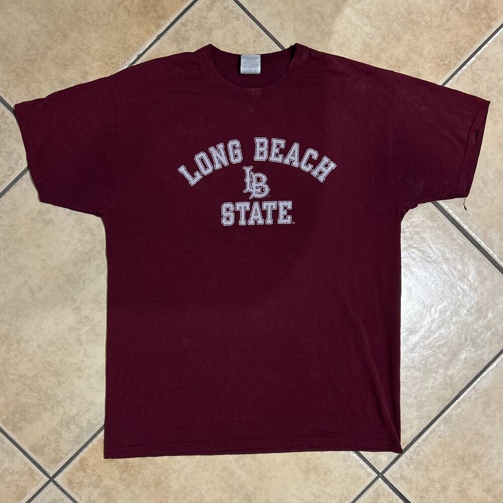 Vintage Russell Athletic CSU Long Beach Burgundy T-Shirt Size M